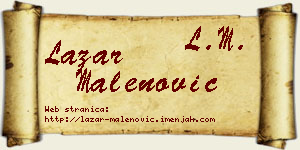 Lazar Malenović vizit kartica